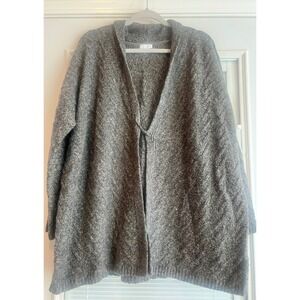 J. Jill Sweater Women's Large Alpaca Blend Open Front Cardigan Knit Hook Loop